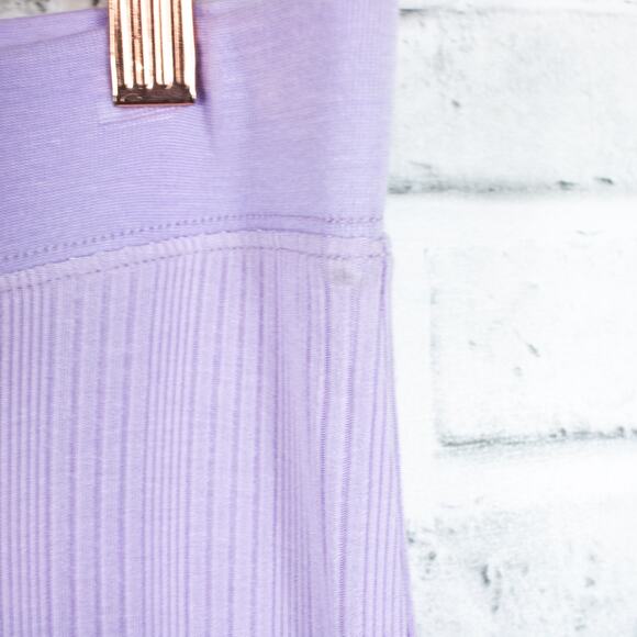 Jonathan Simkhai Purple Ribbed Knit Wide Leg Pants Medium Active Athletic Lounge - Picture 5 of 11